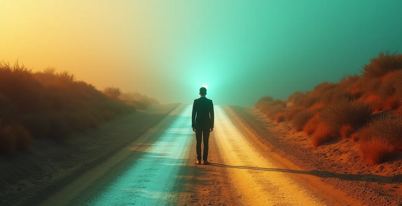 Tres caminos divergentes representando diferentes opciones de plataformas de crowdfunding