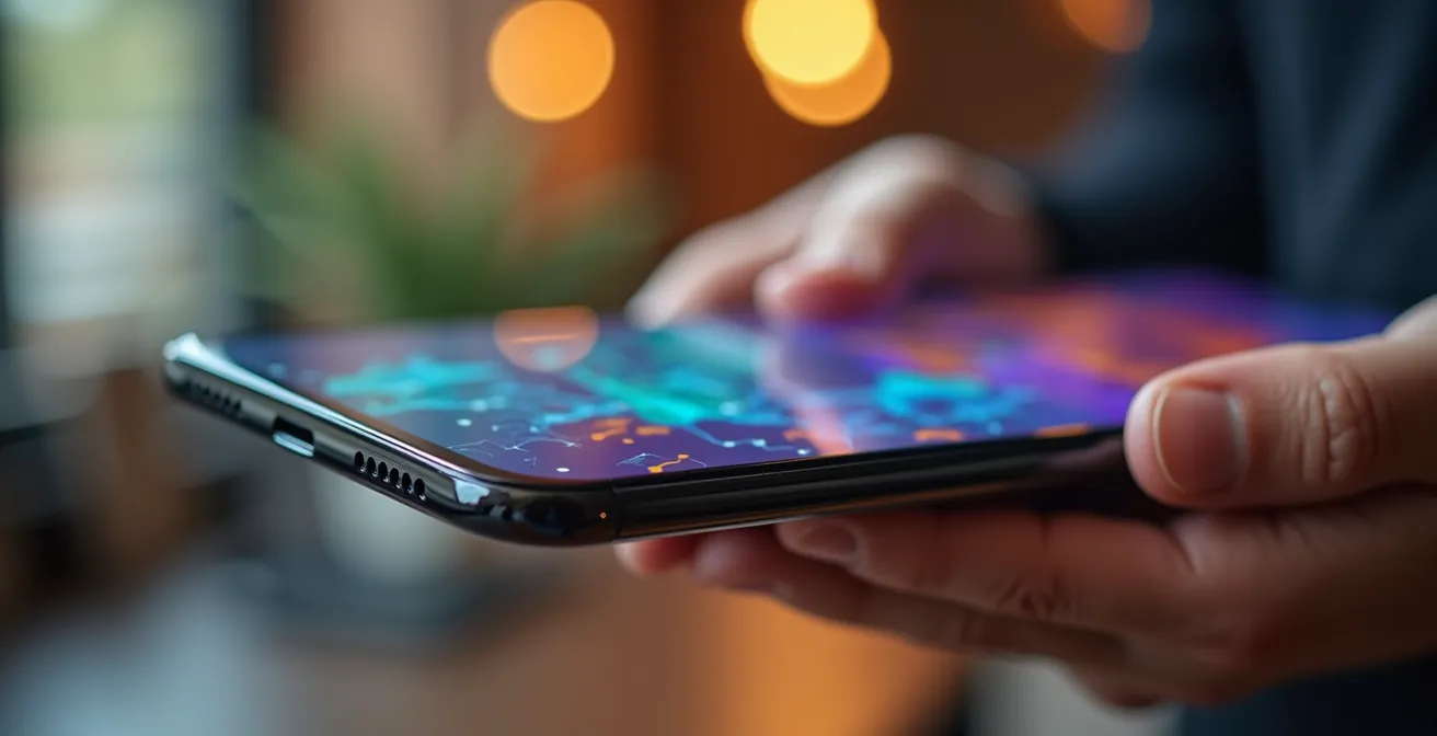Dashboard de KPIs perfectamente visible en pantalla móvil siguiendo filosofía menos es más